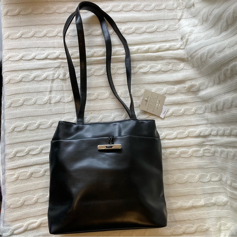 NEW Villager by Liz Claiborne Black Shoulder Purse Bag - Picture 3 of 12